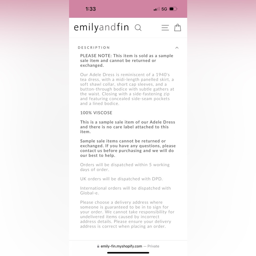 EMILY AND FIN | Adele Toffee Spot Dress [Sample Sale Item!] - Picture 8 of 8